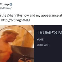 Trump's Meat Crypto Hack on Twitter / Fake Donald Trump Naked Photo image example.