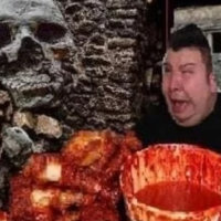 Nikocado Avocado Aztec Temple Mukbang meme.