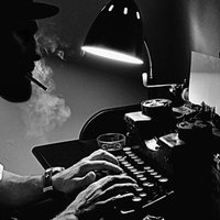 He Hitlered Across the Room Very Holocaustly meme image depicting gigachad on a typewriter.