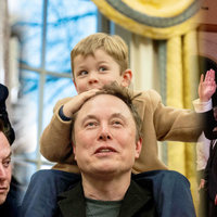 Elon Musk Human Shield Son X Æ A-Xii image examples.