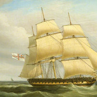 The HMS Undaunted meme depicting artwork of the ship.