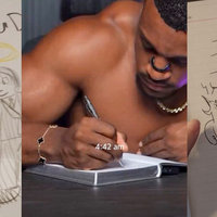 Ashton Hall Writing In His Notebook Ashton Hall Writing In His Notebook meme and image example.