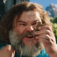 Flint and Steel Minecraft Movie meme depicting Jack Black as Steve.