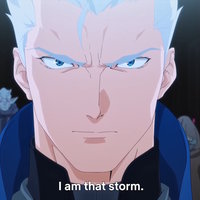 I Am That Storm Cue Needle Drop meme depicting Vergil from the DMC anime.