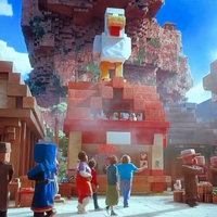 Steves Lava Chicken meme from a minecraft movie.
