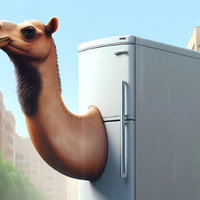 Frigo Camelo Frigo Camelo meme depicting a camel inside a fridge.