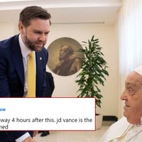 J.D. Vance Killed Pope Francis Theory JD Vance and Pope Francis meme and tweet example.