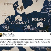 Nathan Fielder vs Paramount Plus image and tweet example from The Rehearsal.