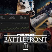 Star Wars: Battlefront 3 Rumors Fake Star Wars Battlefront 3 banner and a screenshot of a Steam chart showing Star Wars Battlefront 2 player count.