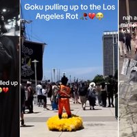 Pulling Up to LA / Pulled Up to the Los Angeles Riots meme examples.