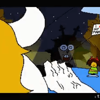 Asgore Running Over Dess meme from Deltarune.