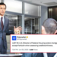 Fartcoin Backed Mortgages image example and tweet.