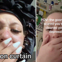 Goon Curtain TikTok video image examples.