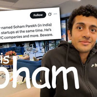 Soham Parekh YC Controversy image and tweet example.