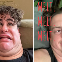 Meltmaxxing meme and image examples.