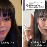 Children of the Waning Star cult TikTok image examples.