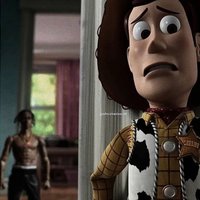 Travis Scott Standing Behind Woody / Your Ex Is Crazy Trend meme and image examples.