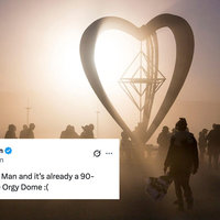 Burning Man Orgy Dome image and tweet example.