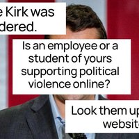 Charlie Kirk Critics Doxxing and Boycotting Campaigns image examples.