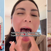 Chugging Tylenol TikTok Trend image examples.