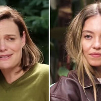Sydney Sweeney meme with interviewer Katherine Stoeffel