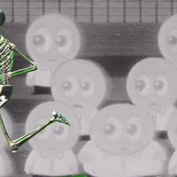 Skeleton Running Past / Carl the Skeleton meme.