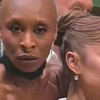 Cynthia Erivo Protecting Ariana Grande image example.
