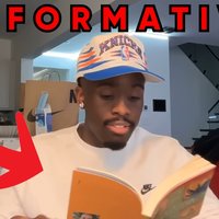 Performative Kai Cenat meme example depicting an image of Kai Cenat reading a book in a video.