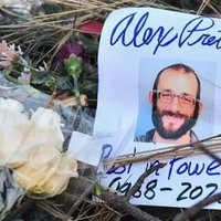 An image of a memorial for Alex Pretti, fatally shot by an ICE agent in January 2026.