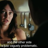 One Side Is Murdering People The Other Is Just Vaguely Problematic meme depicting Ella Purnell from Fallout.