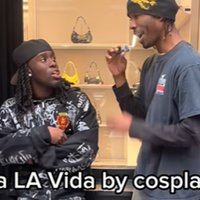 Viva La Vida by Cosplay meme depicting Kai Cenat in an interview.