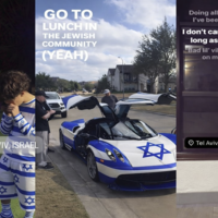 Three examples of the Israel drip meme on TikTok