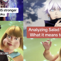 Salad Woman meme example images.