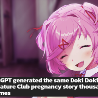 Doki Doki Literature Club! Birthing Fanfiction / Extreme Outlier ChatGPT User image example.