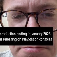 Scott the Woz frowning under an announcement about PlayStation stopping the production of physical discs in 2028.
