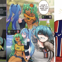 Hatsune Miku World Cup Custody Battle meme and image examples.