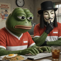 OPSEC Level / OPSEC Demon meme example image depicting Pepe and an Anonymous member.