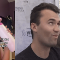 Charlie Kirk Sip / Charlie Kirk Eyeroll / Charlie Kirk Coffee meme example images.