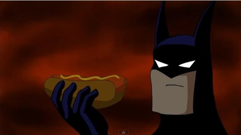 Batman Eats a Hotdog