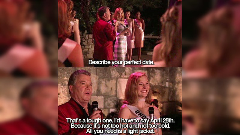 Light Jacket Day / April 25th The Perfect Date meme.