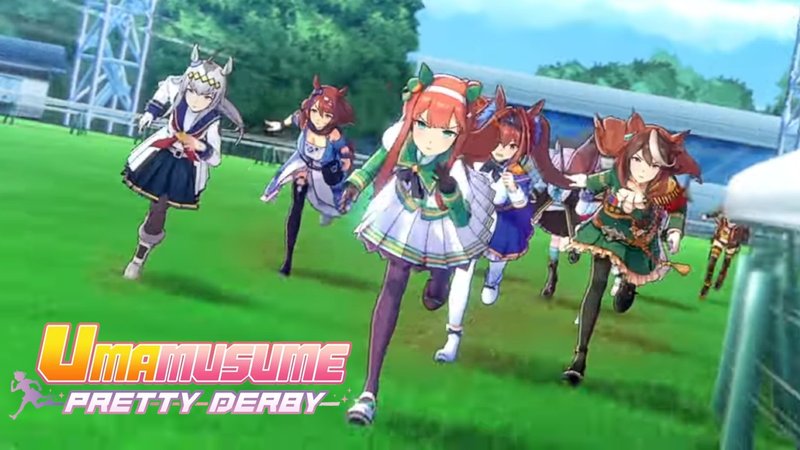 Uma Musume Pretty Derby / Umamusume Uma Musume Pretty Derby / Umamusume title artwork.