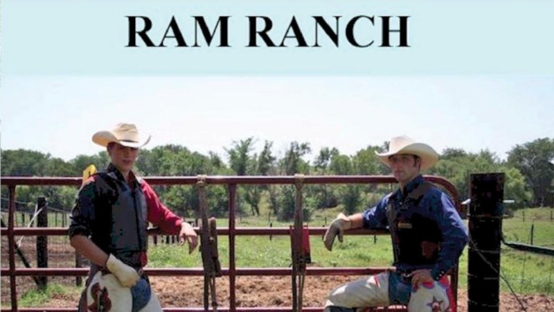 two cowboys at a farm RAM RANCH