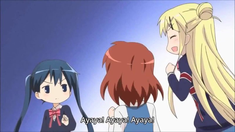 Kiniro Mosaic anime girls chanting Ayaya! Ayaya!