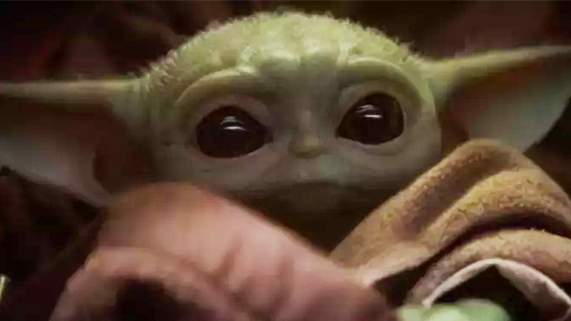 Baby Yoda / Grogu wrapped in his robes. baby yoda memes