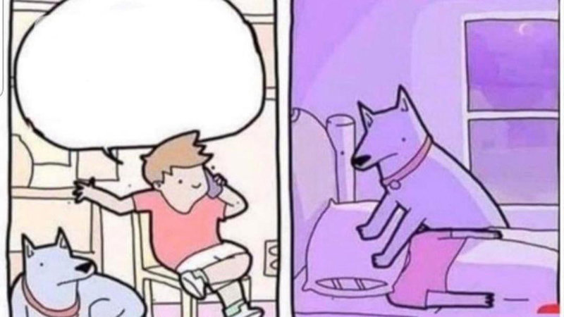 Dog Smothering Owner Comic Meme Template