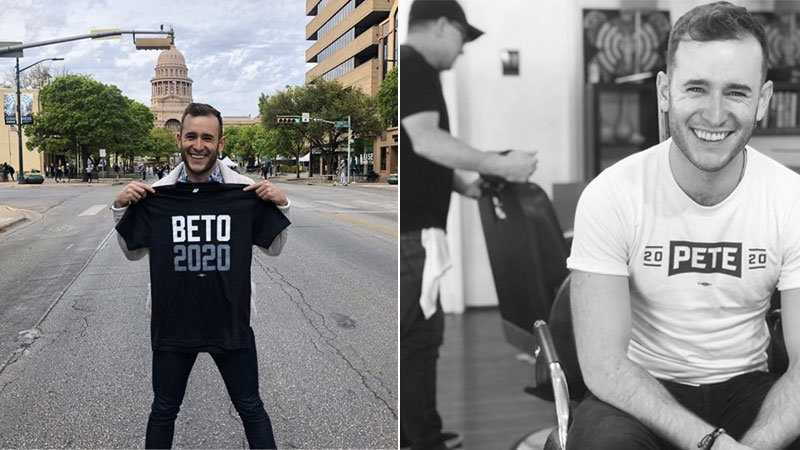 Photograph of the twink of death aka Danny Wein, an democratic political activist, holding up a beto o'rourke 2020 presidenital campaign shirt on the left and a pete buttigieg shirt on the right. 

The article explains the person's existance in memedom. 