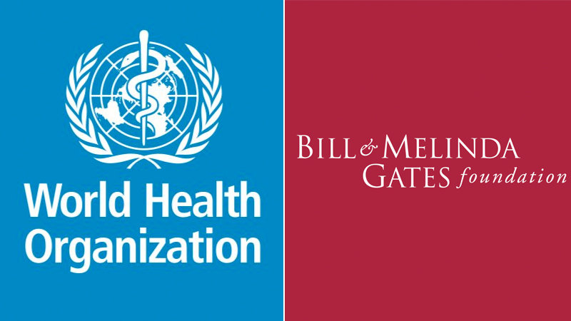 the logos of the world health organization (who) and the gates foundation