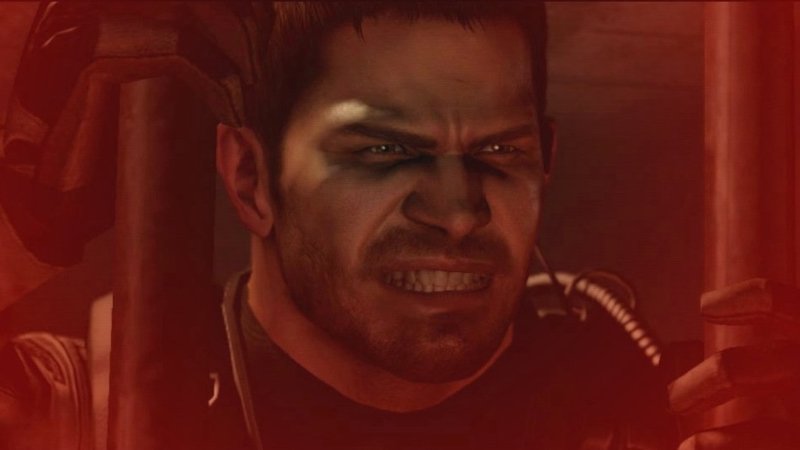 Chris Redfield clenched teeth