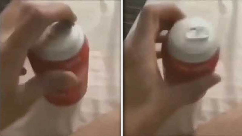 Coca Cola Espuma exploding coke can viral video.