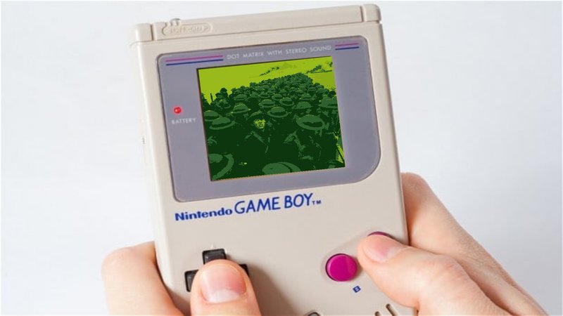 Christopher Nolan Movie Dunkirk on original Game Boy referencing the Watching The Way Nolan Intended meme.